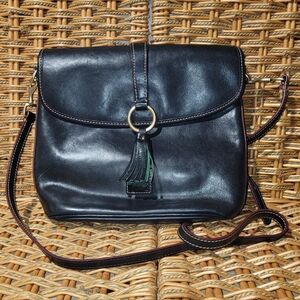 Dooney & Bourke Black Florentine Leather Large Dottie Crossbody